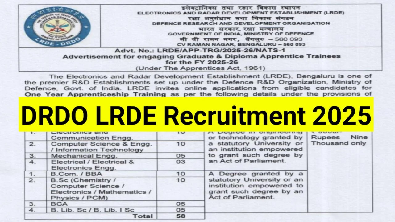 DRDO-LRDE-Recruitment-2025